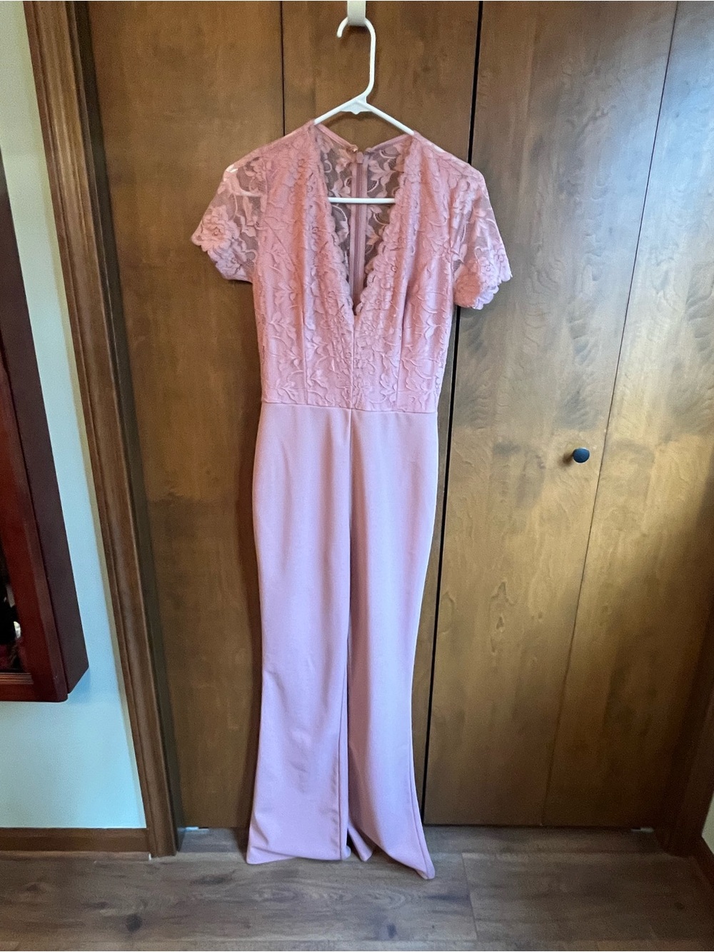 Pink Lace Top Jumpsuit